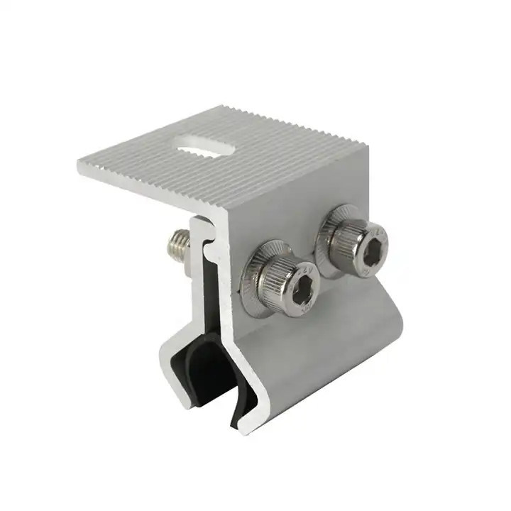 سقف معدني لوحة شمسية من الألومنيوم مجموعة تركيب سقف PV سقف عمودي من الشركة المصنعة الصينية