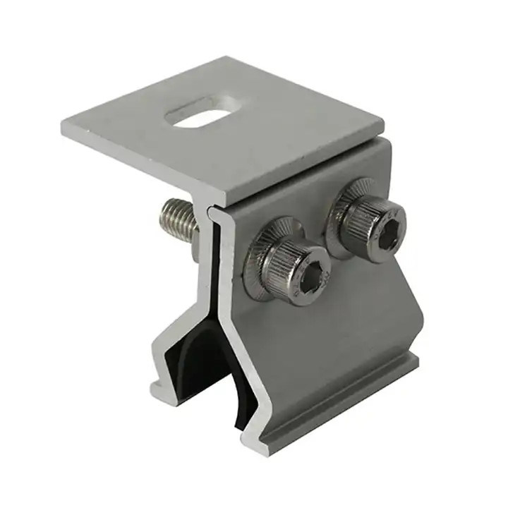 سقف معدني لوحة شمسية من الألومنيوم مجموعة تركيب سقف PV سقف عمودي من الشركة المصنعة الصينية